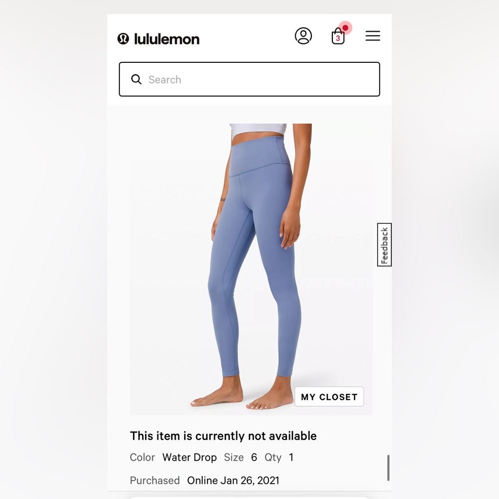 Lululemon Align High Rise Pant 28 “ Water Drop Size 6 - Picture 11 of 11